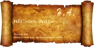 Hársch Anita névjegykártya